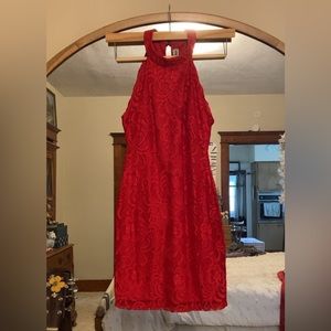 nwt almost famous red lace dress